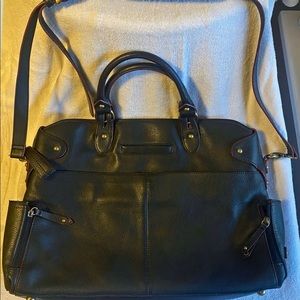FRANKLIN COVEY Women’s Black Full Grain Leather Briefcase Laptop Bag